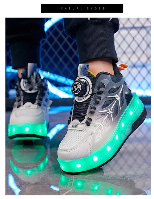 FlashRoll™ – Light-Up Knob Skater Sneakers for Kids