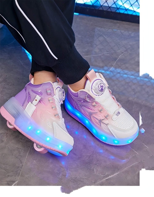 FlashRoll™ – Light-Up Knob Skater Sneakers for Kids