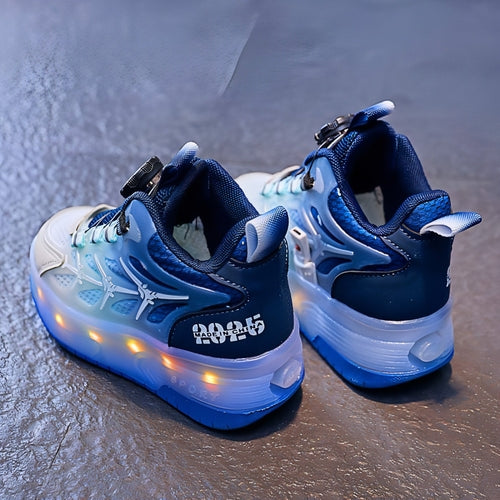 FlashRoll™ – Light-Up Knob Skater Sneakers for Kids